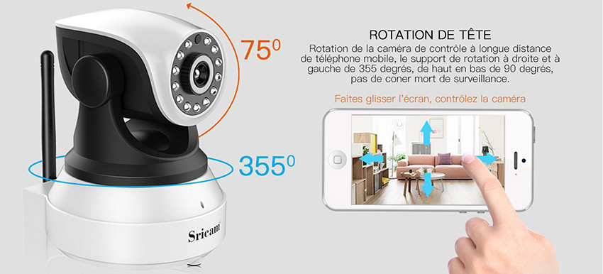 Test et Avis Sricam Caméra IP Sans fil Wifi Caméra Surveillance Détection de Night Vision