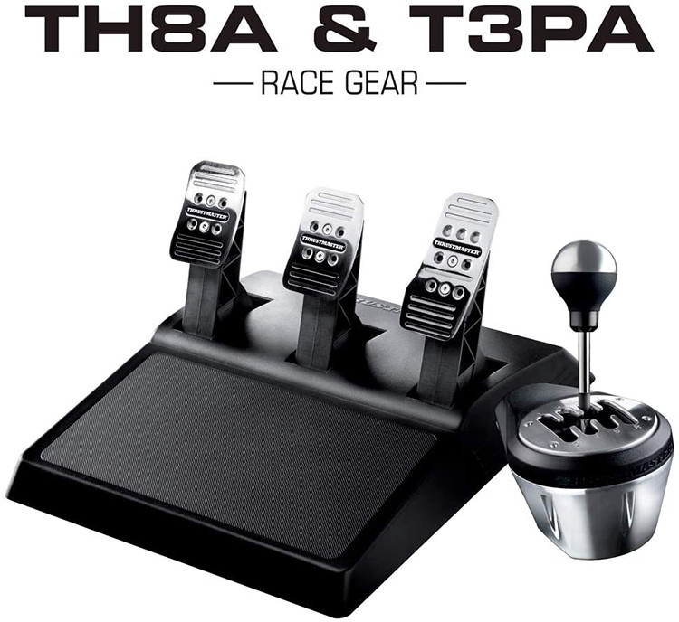 Thrustmaster pack boîte de vitesses TH8A Add-On + pédalier 3 pédales T3PA