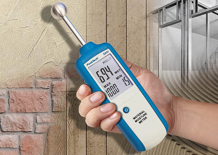 PeakTech 5201 - Humidimètre, Hygromètre pour Bâtiment, Indicateur d'Humidité