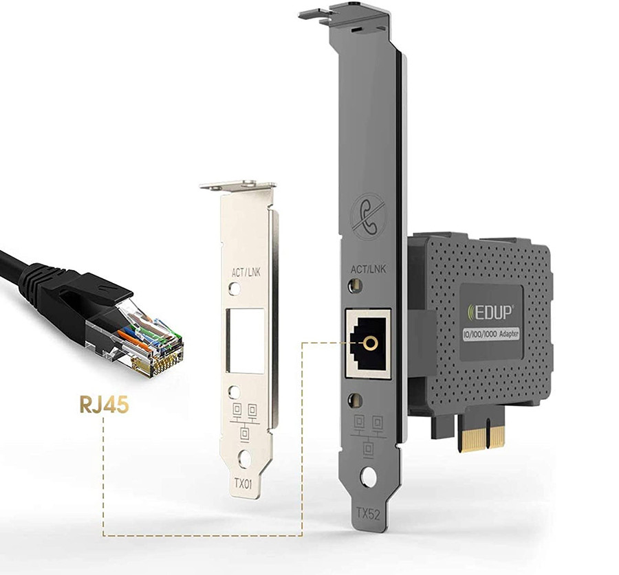 Test EDUP Carte réseau Gigabit Ethernet PCI Express PCI-E 10 100 1000 Mbps