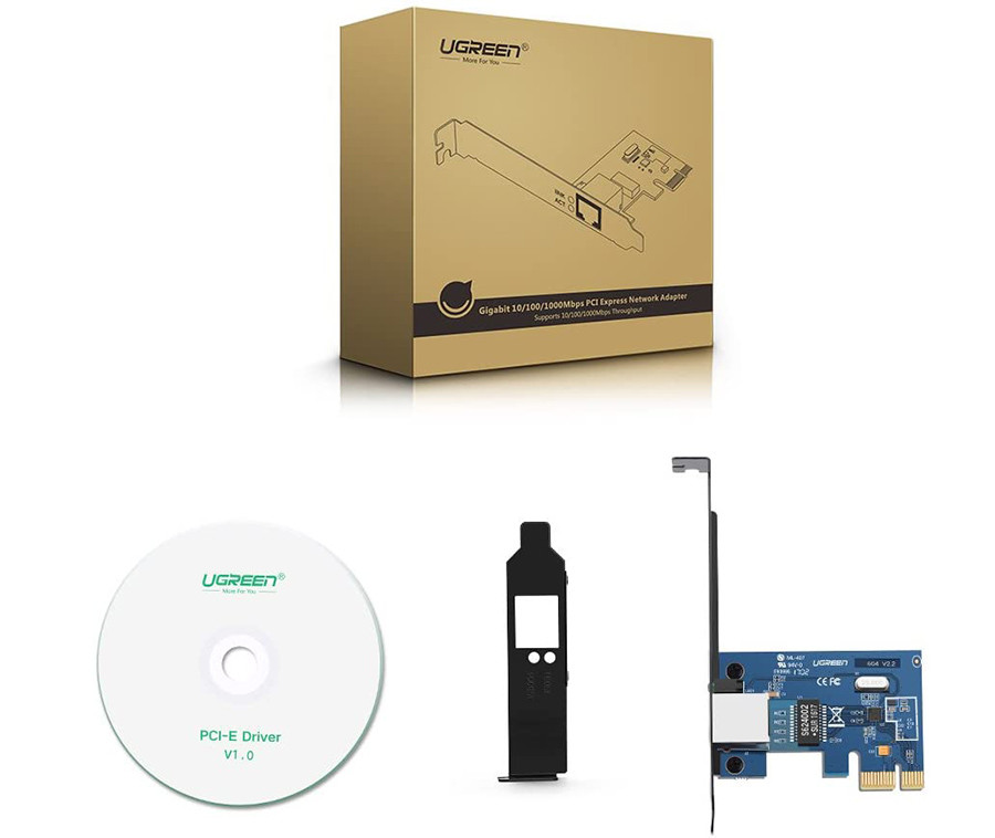 UGREEN Carte Réseau PCI Express Gigabit Ethernet à 1000 Mbps RJ45 LAN