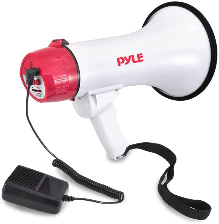 test Pyle PMP40 Mégaphone Haut-parleur avec Microphone Bullhorn Sirène Intégrée