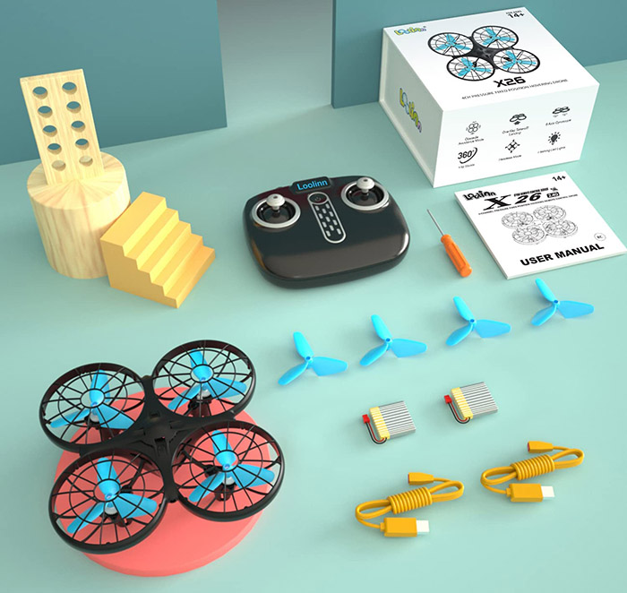 test Loolinn - Drone pour Enfant Cadeau - Mini Drone Télécommandé avec Technologie Anti-Collision Automatique