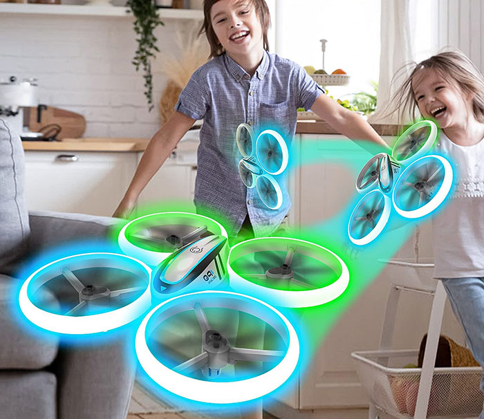 test Q9s Drone Enfant Helicoptere Telecommande avec Lumières Bleues et Vertes