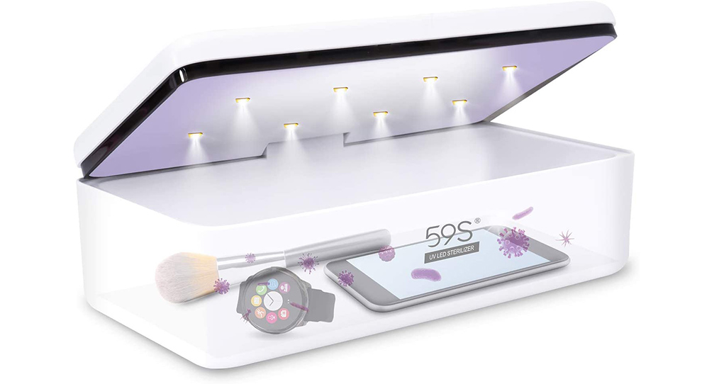 test Stérilisateur UV 59S UV Stérilisateur LED Box avec 8 perles Lampe de Stérilisation Rapide