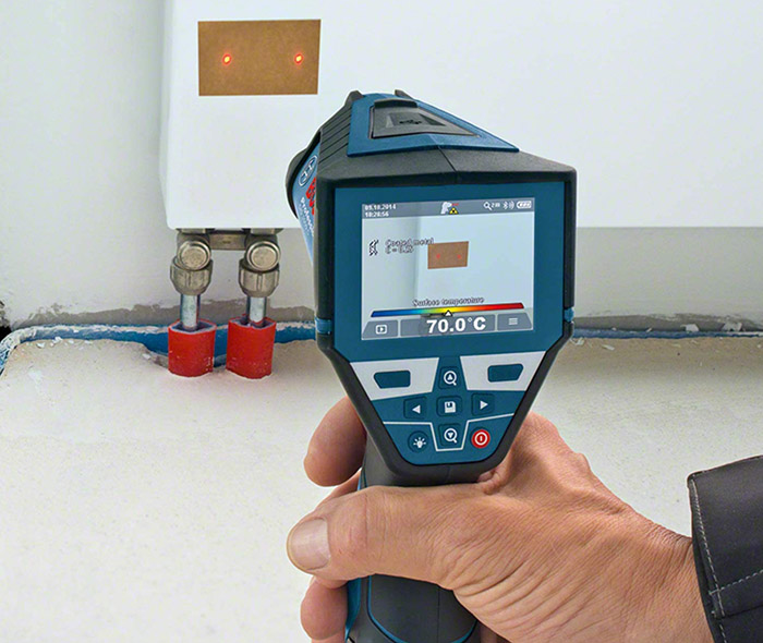 Thermomètre infrarouge Bosch Professional GIS 1000 C - deux systèmes de mesures embarqués