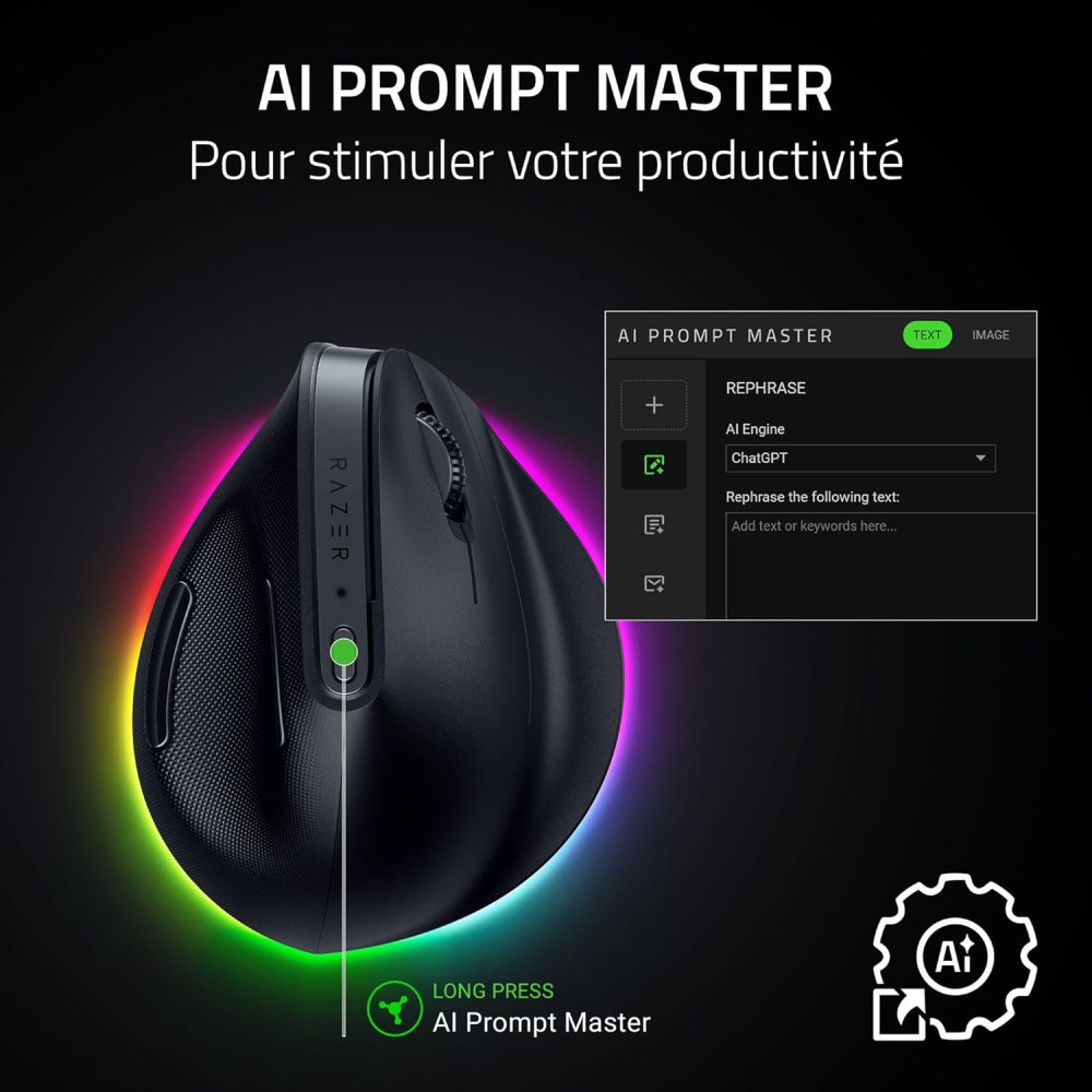Razer Pro Click V2 et Pro Click V2 Vertical Edition - Intelligence Artificielle