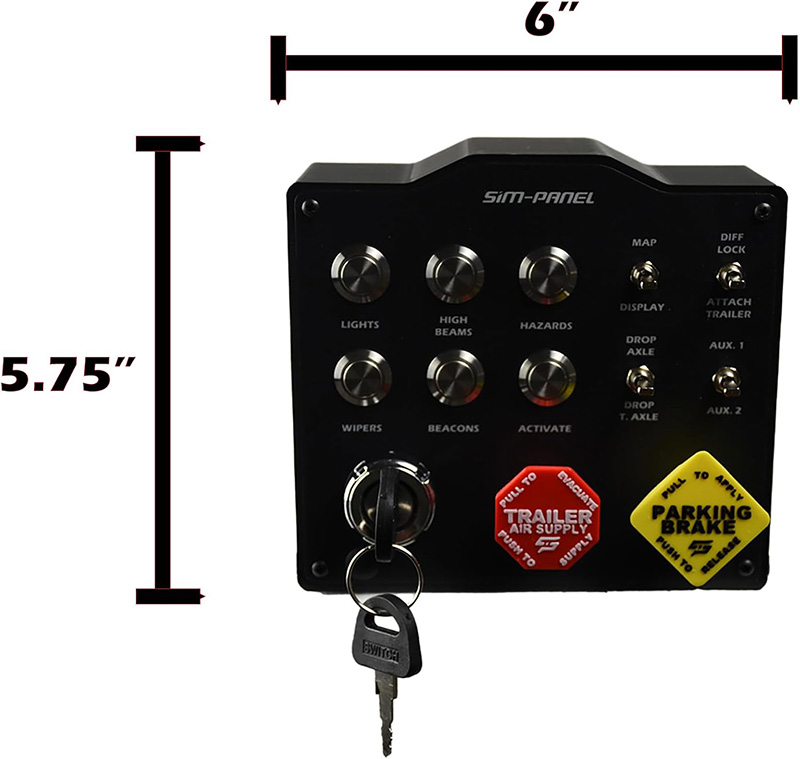 Dimensions Test complet du SIM-PANEL HTHTE Button Box Le panneau de contrôle ultime pour simulateurs de camions