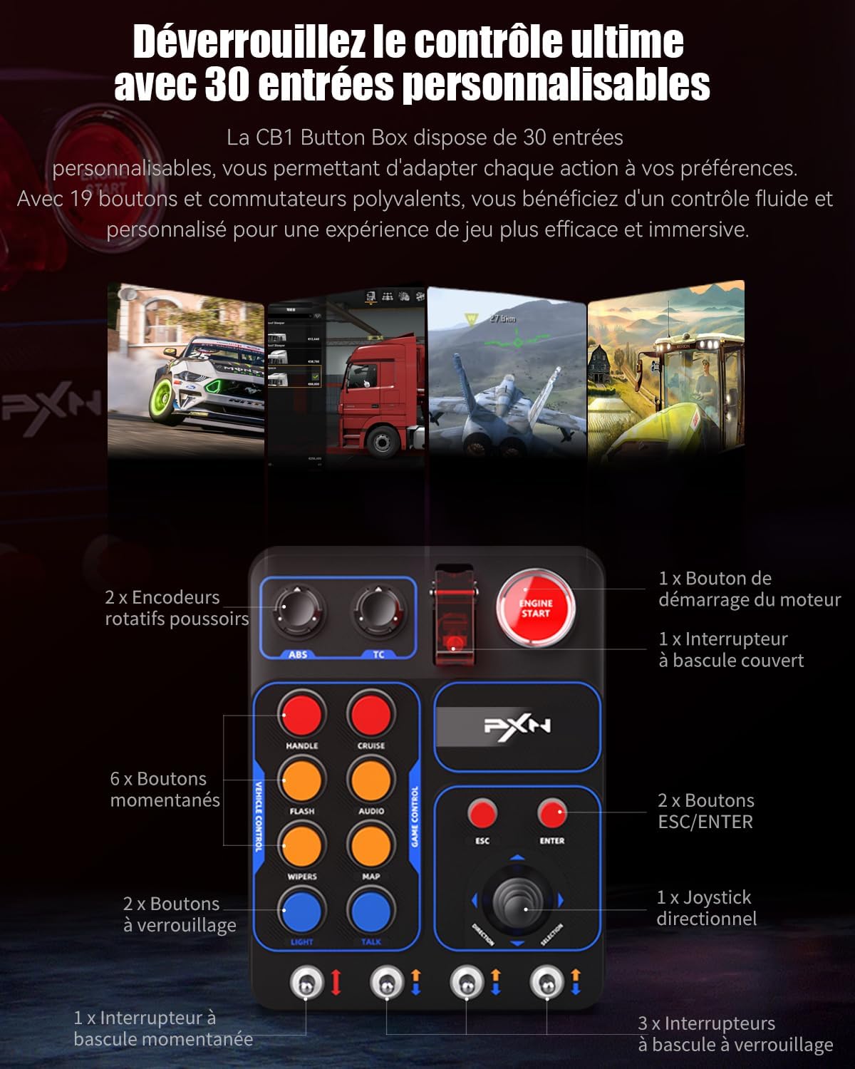 TEST COMPLET du panneau de contrôle à 30 boutons PXN CB1 Button Box - Design et construction Robustesse et finition soignée