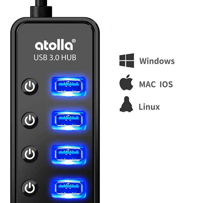 Test complet du Hub USB 3.0 Atolla 7 Ports avec Interrupteurs Individuels - et Alimentation 5V4A