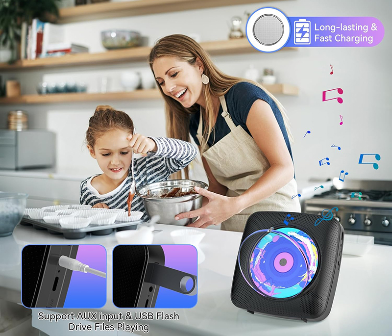 Test complet - du Kegaudio Lecteur CD Portable Bluetooth avec Batterie Rechargeable 1800mAh