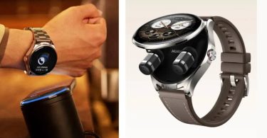 Huawei Watch Buds 2, montre connectée hybride avec écouteurs sans fil intégrés dans le boîtier, écran AMOLED circulaire et lunette en titane