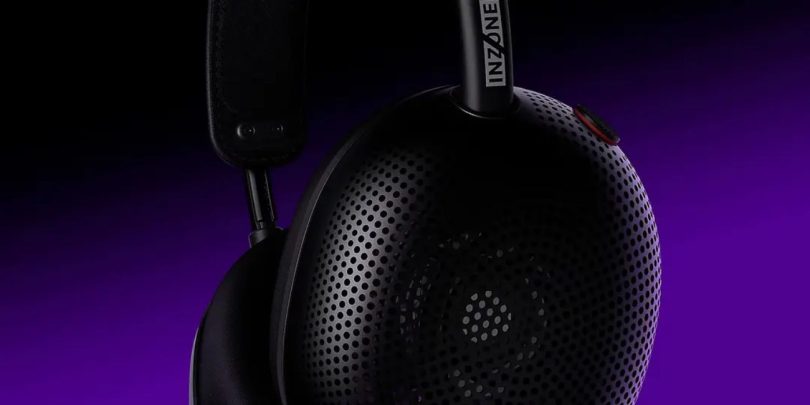 Casque Sony InZone H6 Air noir avec design open-back perforé et logo InZone sur l'arceau