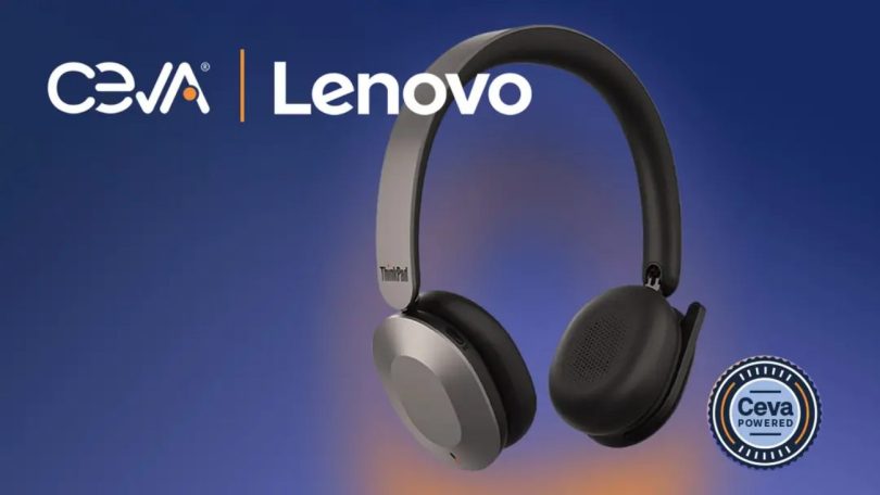 Casque Lenovo ThinkPad Dual-Mode Wireless ANC Foldable Headset 8550 Aura Edition équipé de l'audio spatial Ceva RealSpace et du tuning Sound by Bose pour le télétravail.
