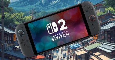Console portable Nintendo Switch 2 affichant son logo devant le mont Fuji et une rue commerçante japonaise animée, illustration de la hausse de prix de 20 % au Japon dès le 25 mai 2026.