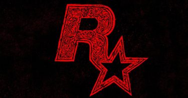 Logo rouge stylisé de Rockstar Games avec des motifs ornementaux baroques sur fond noir, illustrant les tensions internes liées au développement de GTA 6.