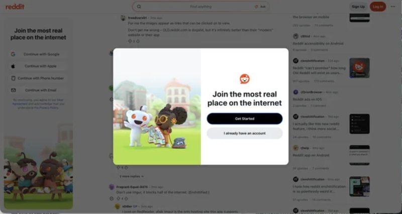 Reddit va exiger un compte pour lire la connexion obligatoire testée d'abord hors des États-Unis