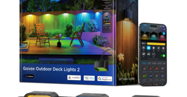 Kit Govee Outdoor Deck Lights 2, dix spots LED RGBWIC étanches IP67 pour terrasse reliés par une guirlande de 13,5 mètres