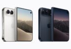 L'iPhone Duo, premier smartphone pliable d'Apple, en coloris blanc stellaire et ciel nocturne, avec son double appareil photo 48 Mpx et son écran externe de 5,4 pouces