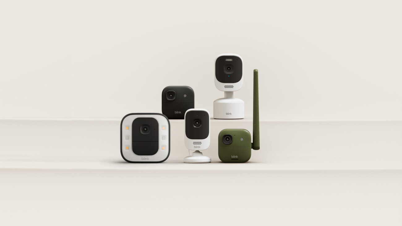 Les nouvelles caméras Blink 2026 réunies : Spotlight Cam 2K+, Outdoor 2K XR+, Mini 4K+, Mini Pan-Tilt 2K+ et Frontier XR+