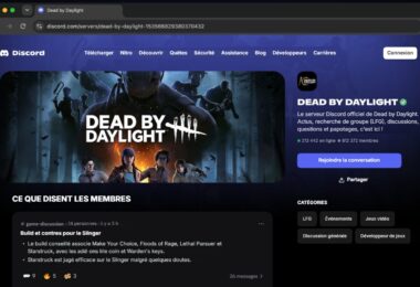 Capture de la future page web publique d'un serveur Discord découvrable, ici Dead by Daylight, avec sa description, son nombre de membres et un résumé automatique des discussions