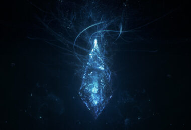 Cristal bleu lumineux, visuel officiel de Final Fantasy XIV Online, illustrant la compensation d'un jour de jeu offert par Square Enix après la faille PHP