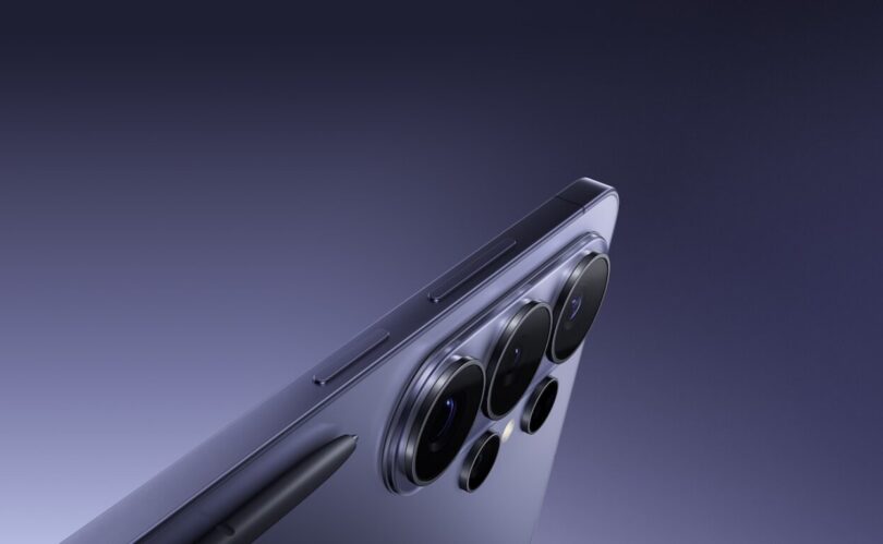 Gros plan sur le coin et le module photo du Samsung Galaxy S26 Ultra, smartphone touché par un bug de configuration après réinitialisation sous One UI 9