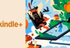 Visuel officiel de Kindle+, le nouvel abonnement de lecture qui remplace Kindle Unlimited avec des livres numériques et des livres audio, illustration d'une liseuse