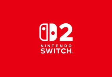 Le logo officiel de la Nintendo Switch 2 en blanc sur fond rouge, illustrant le débat sur les Game-Key Cards et les cartouches complètes