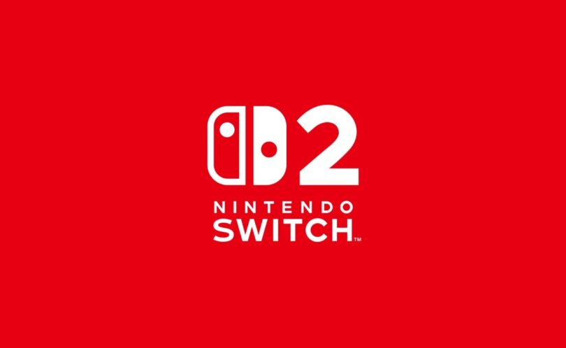 Le logo officiel de la Nintendo Switch 2 en blanc sur fond rouge, illustrant le débat sur les Game-Key Cards et les cartouches complètes