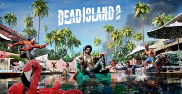 Illustration officielle de Dead Island 2 avec des survivants armés au bord d'une piscine de Los Angeles envahie de zombies, jeu PS Plus Essential de novembre 2026